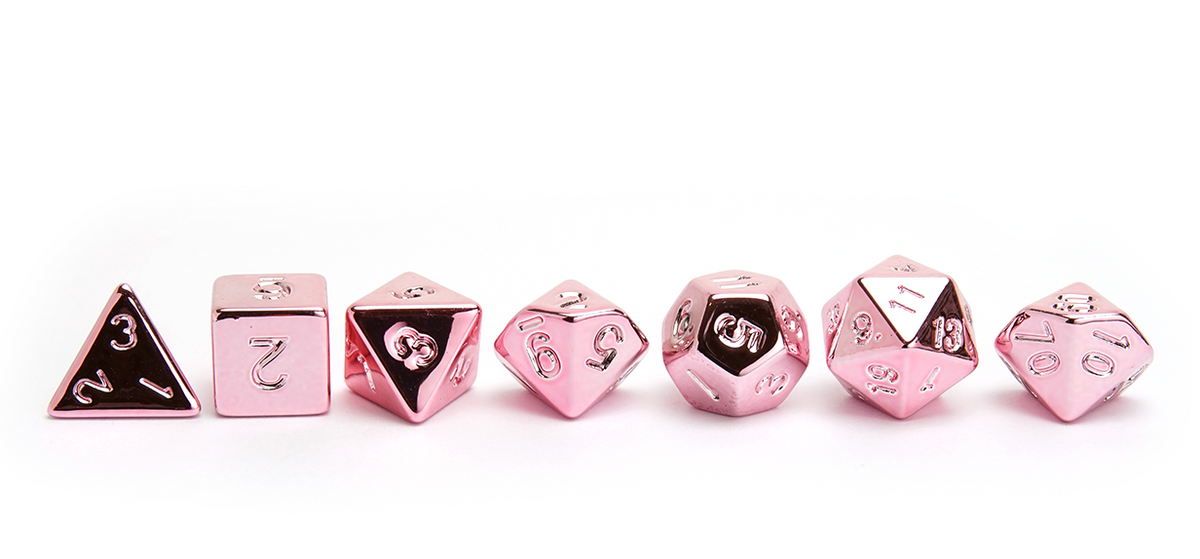 Faux Metal Dice Pink Free & Fast Delivery DiceRoll UK