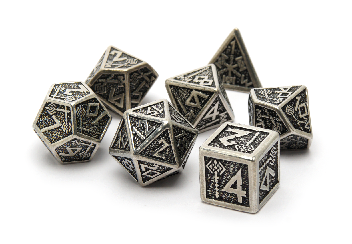 Metal Svetovid Dice Set (7) - Tesoros de la marca Metal Svetovid Dice Set (7) - Tesoros de la marca