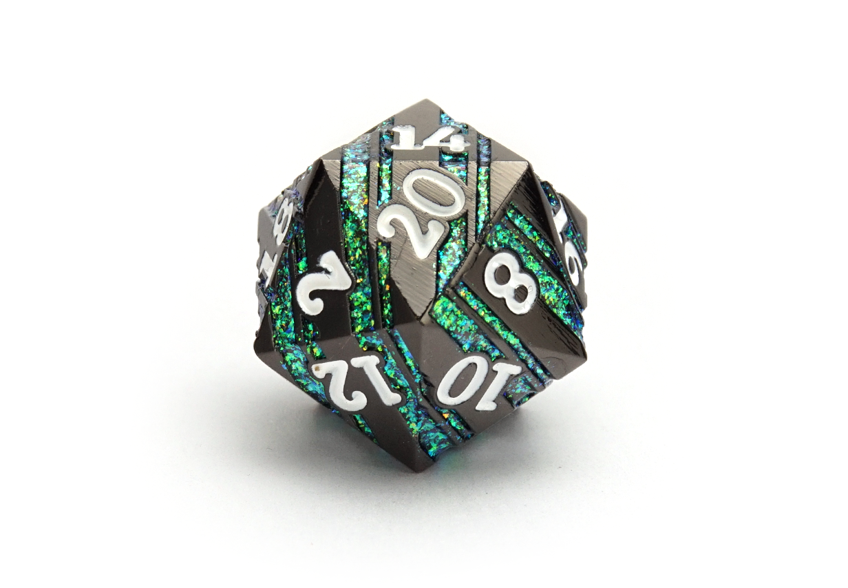 Metal Ore Dice | Black & Green