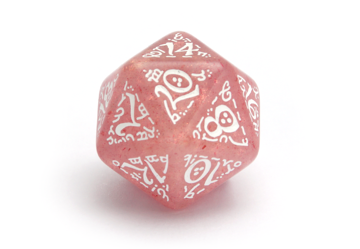 Elvish Dice - Shimmering Pink & White