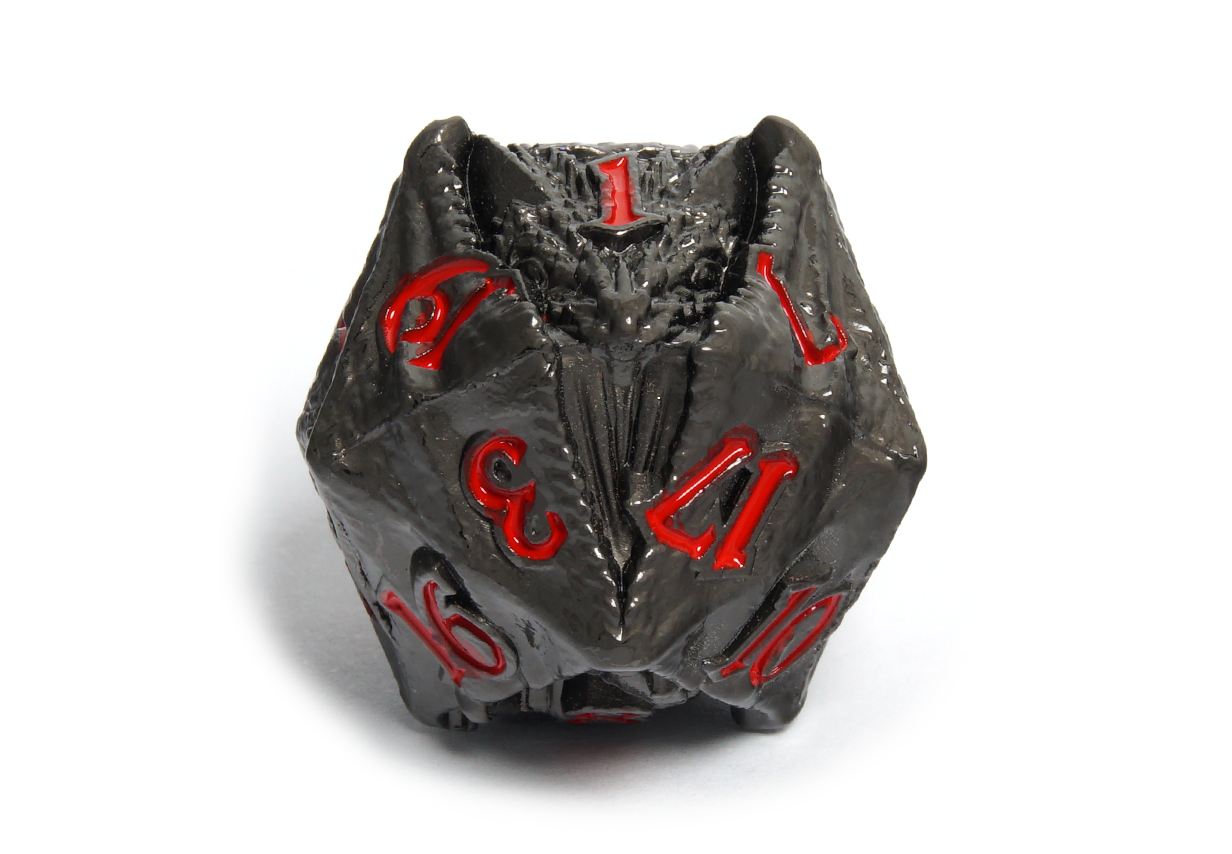 Dragon's Body Metal Dice | Black & Red
