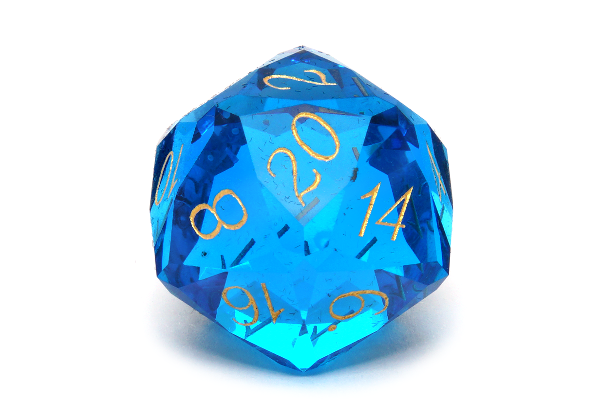 Faceted Glass Dice Set | Blue