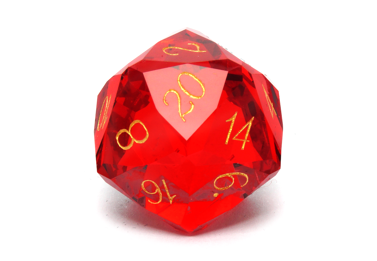 Faceted Glass Dice Set | Red