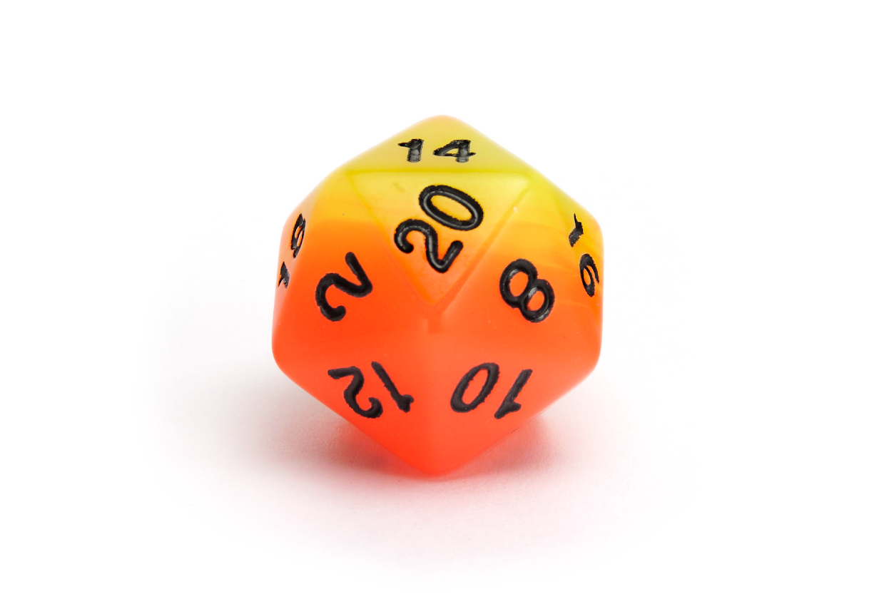Luminescent Dice Set | Orange & Yellow
