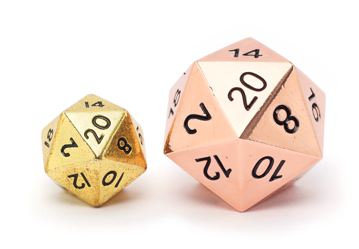 Mini Machined Metal Dice | Gold