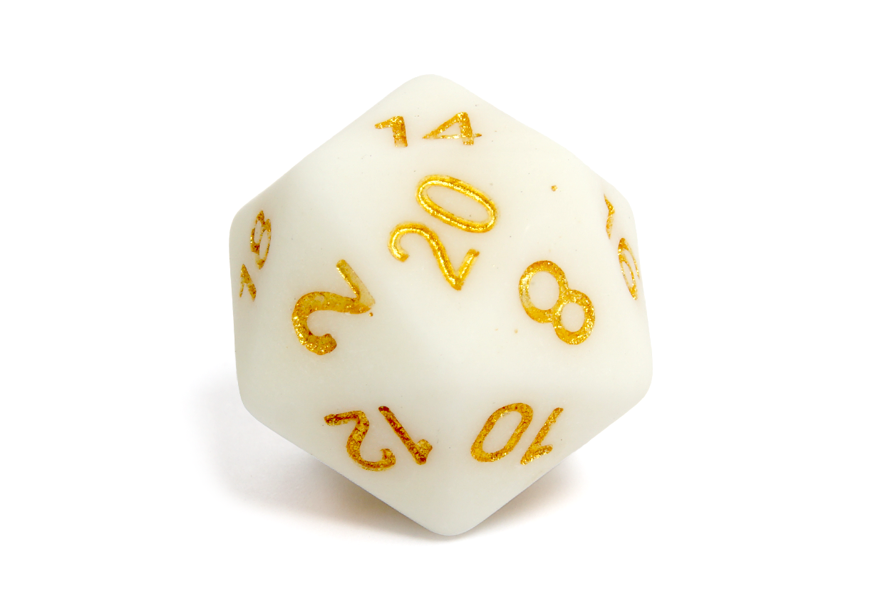 Matte Acrylic Dice | White & Gold