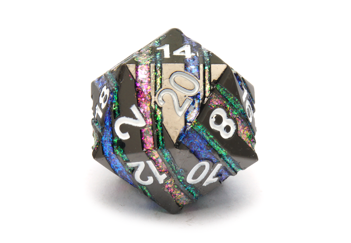 Metal Ore Dice | Black & Multicolour