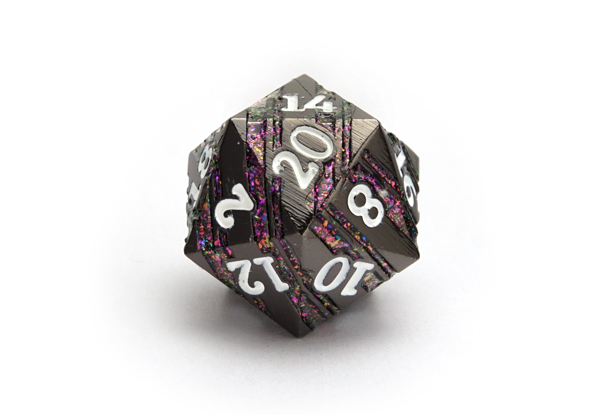 Metal Ore Dice | Black & Purple