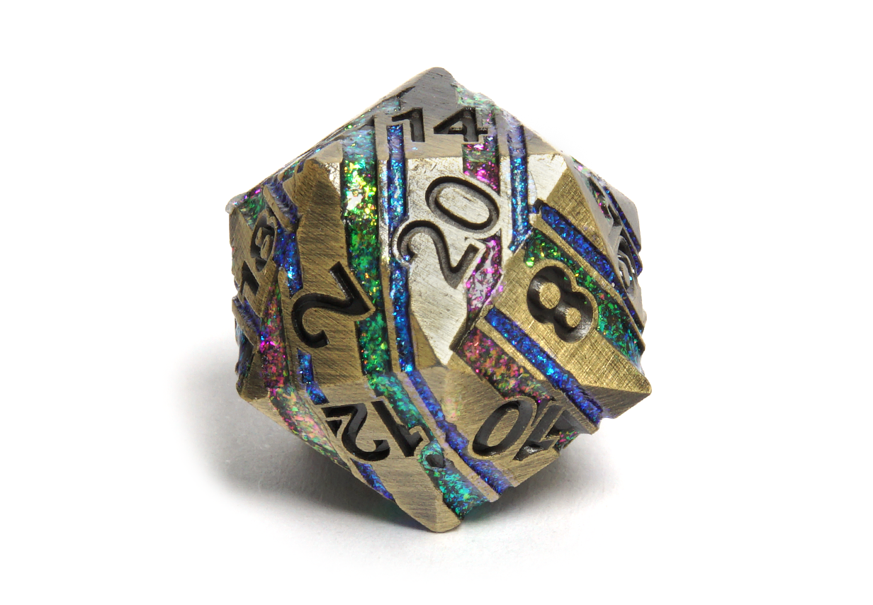 Metal Ore Dice | Bronze & Multicolour
