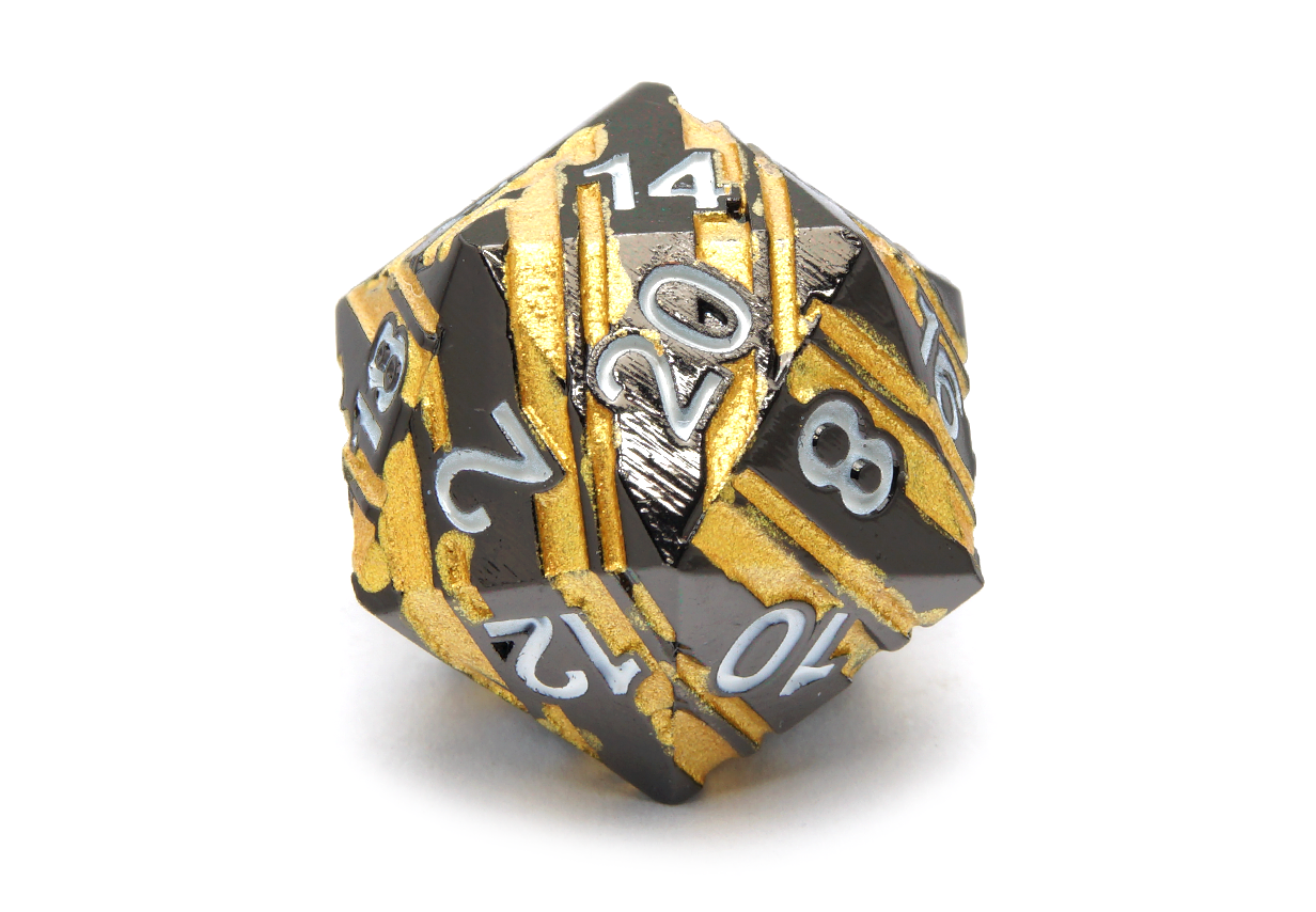 Metal Ore Dice | Black & Gold