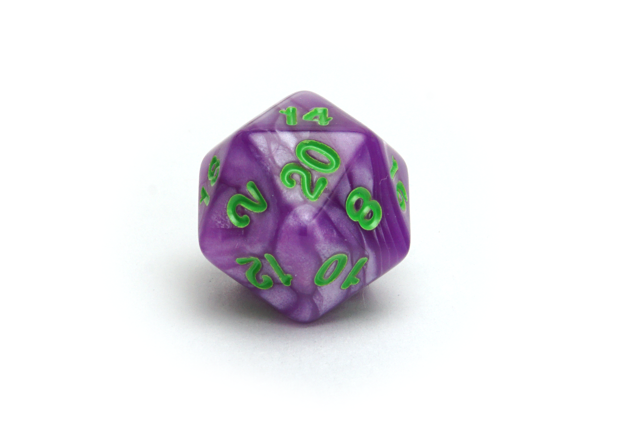 Pearlescent Dice - Purple & Green
