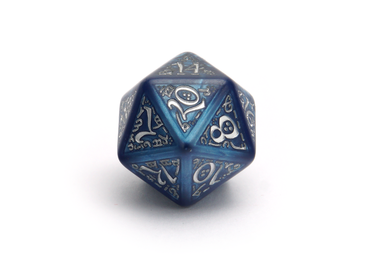 Elvish Dice - Cobalt & Silver
