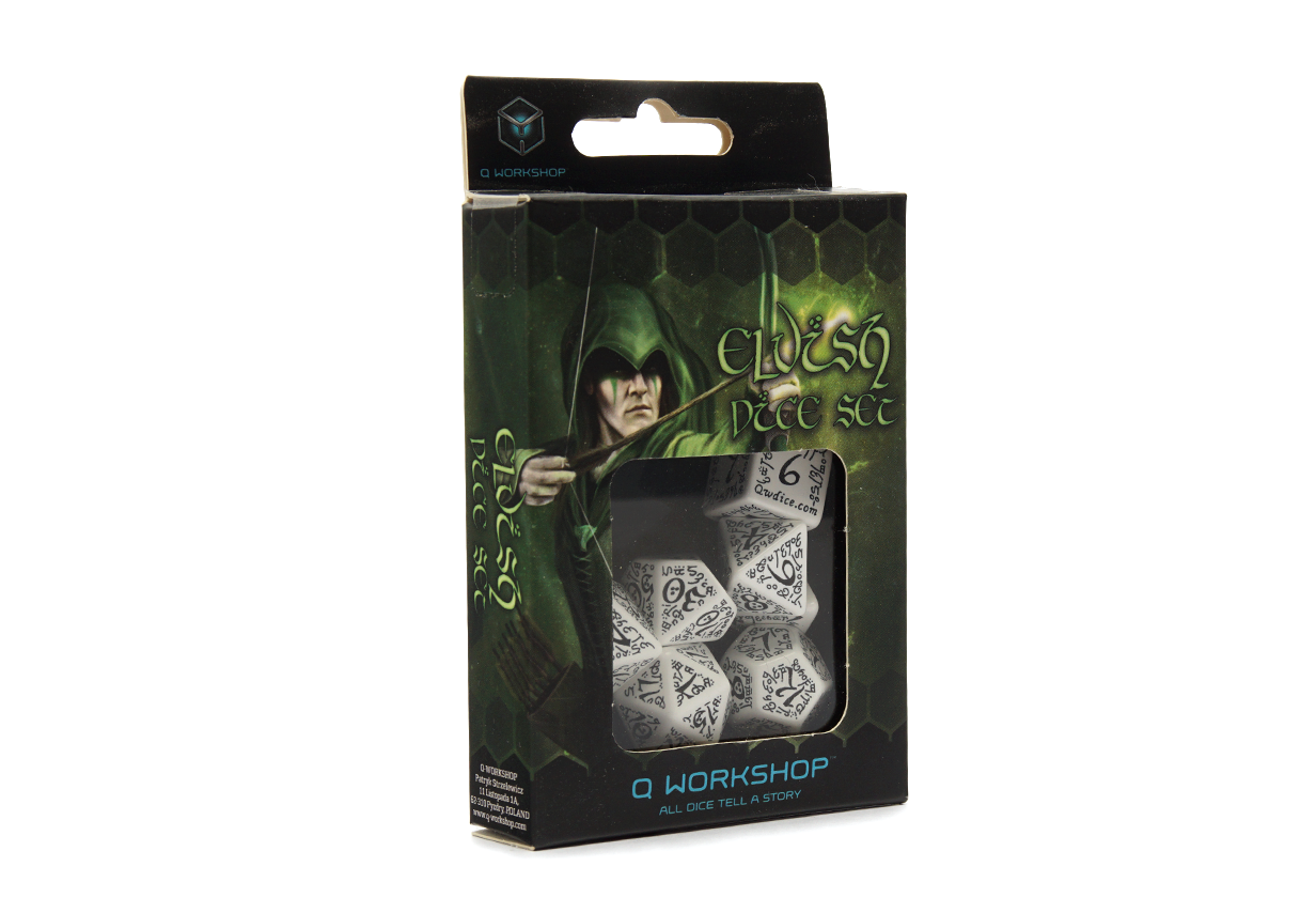 Elvish Dice - White & Black