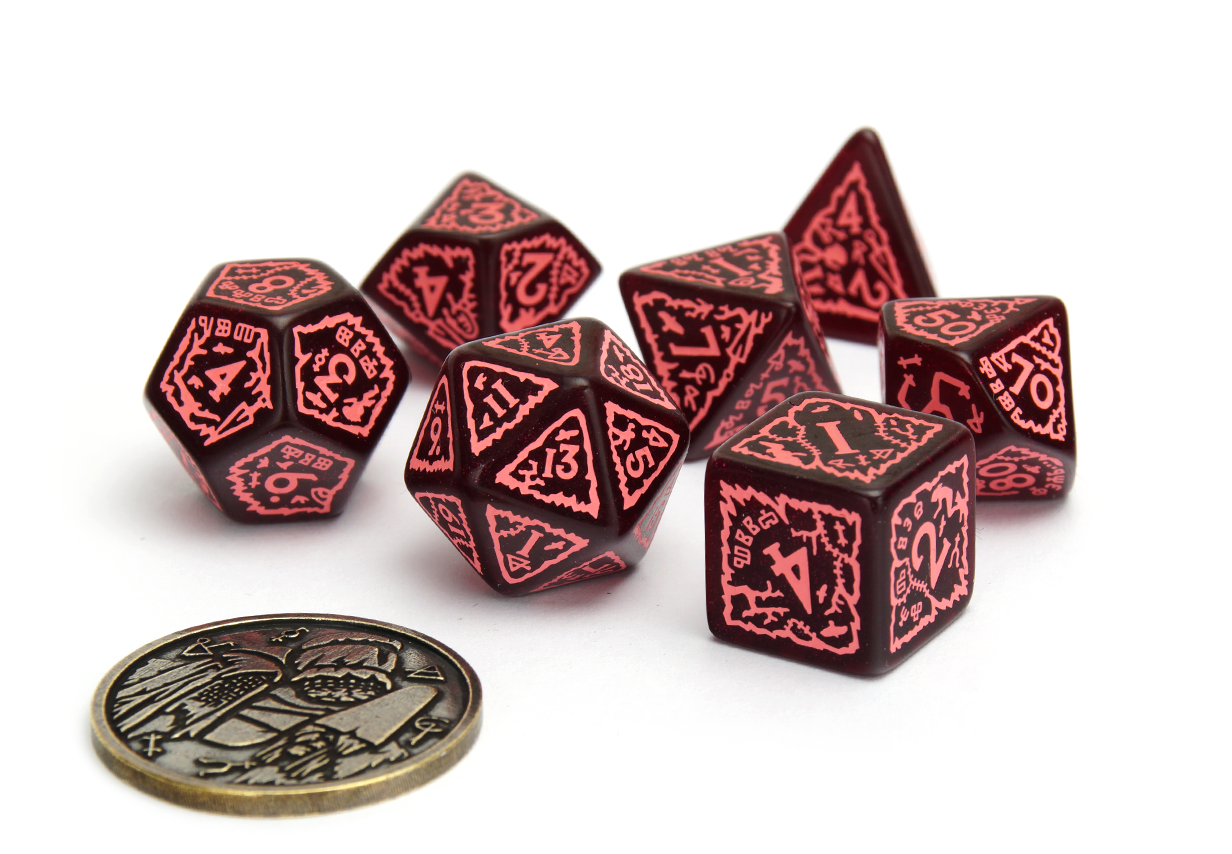 Witcher - Triss RPG Set de dés 7pcs avec pièce de collection | The Witcher - Triss RPG Set de dés 7pcs avec pièce de collection | The