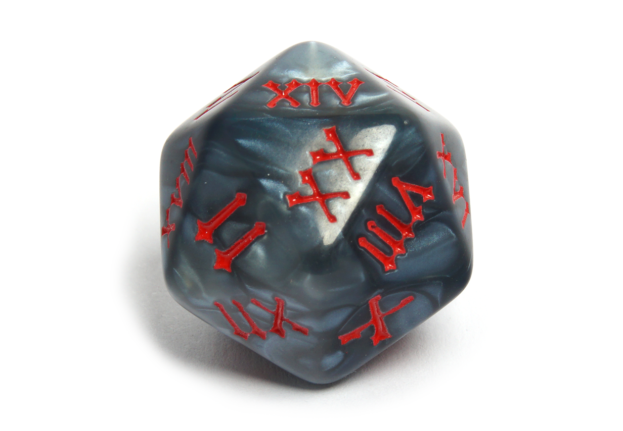 Roman Numeral Dice | Grey & Red