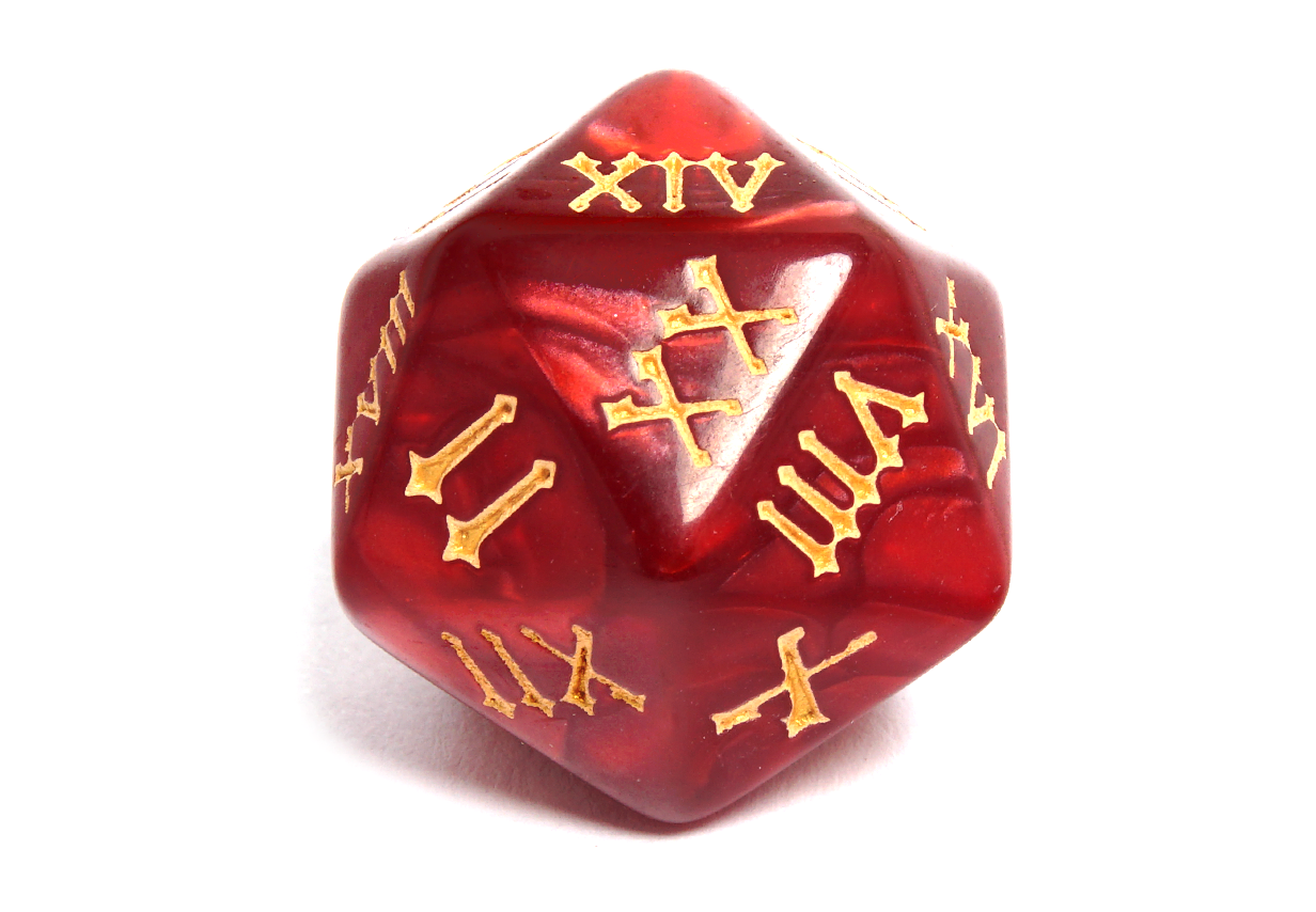 Roman Numeral Dice | Red & Gold