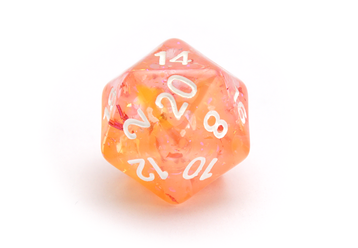 Swirl Foil Dice | Pink & Orange