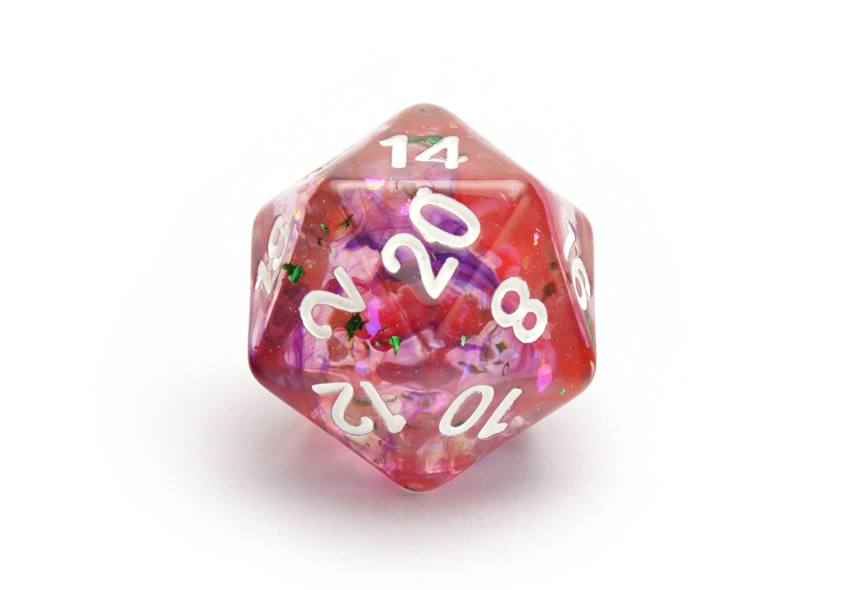 Swirl Foil Dice | Purple & Red