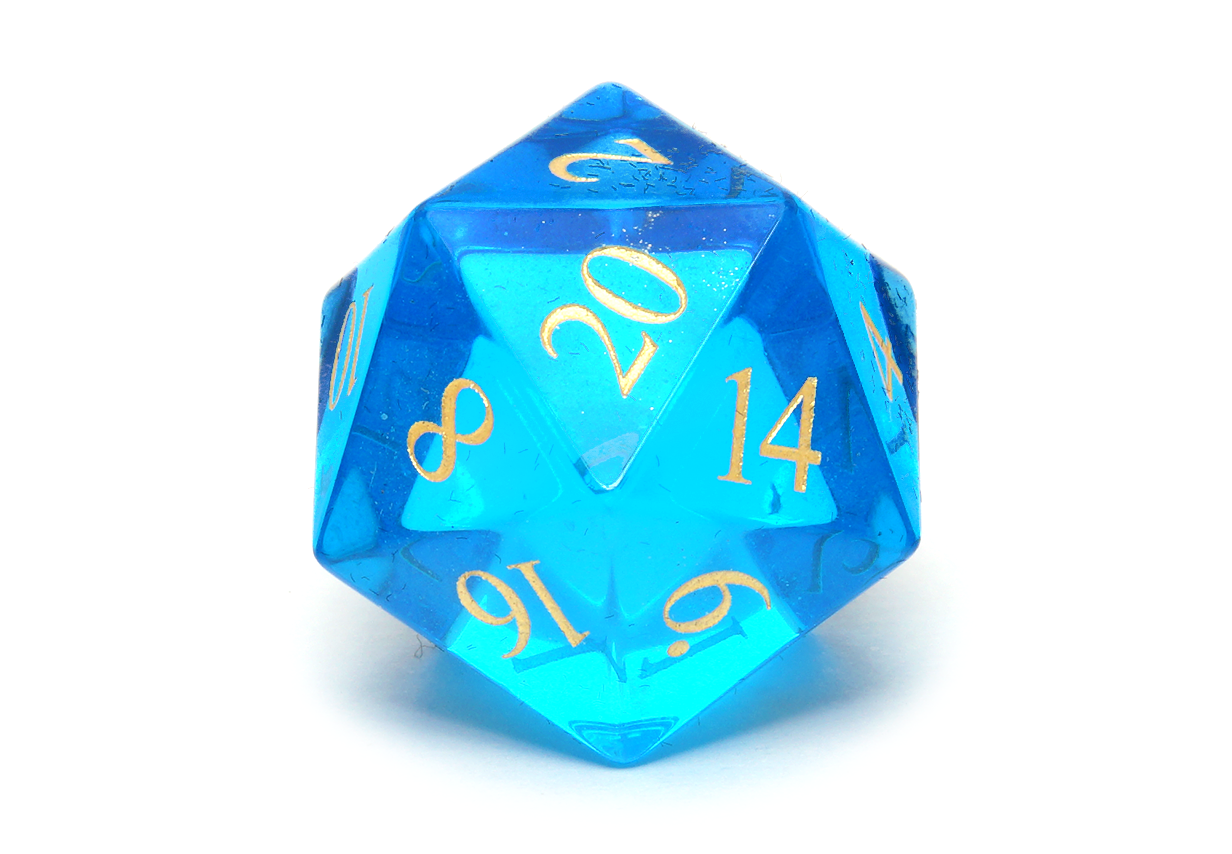 Blue Glass Dice Polyset