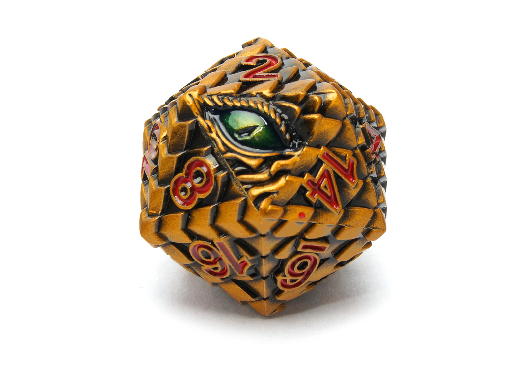 Wall of Scales Dice | Gold & Red