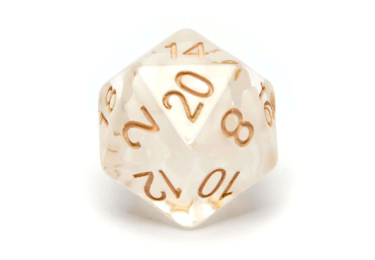 Swirl Dice | White | Gold Ink