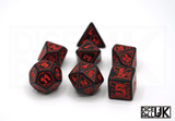 Cyberpunk RPG Dice Set - Black & Red - Full Set