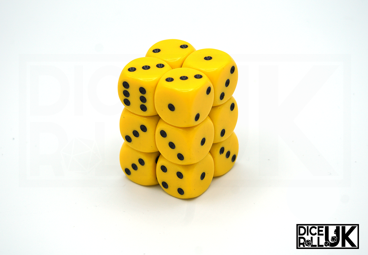 Chessex Opaque | 12x16mm D6 | Yellow Chessex Opaque | 12x16mm D6 | Yellow from DiceRoll UK