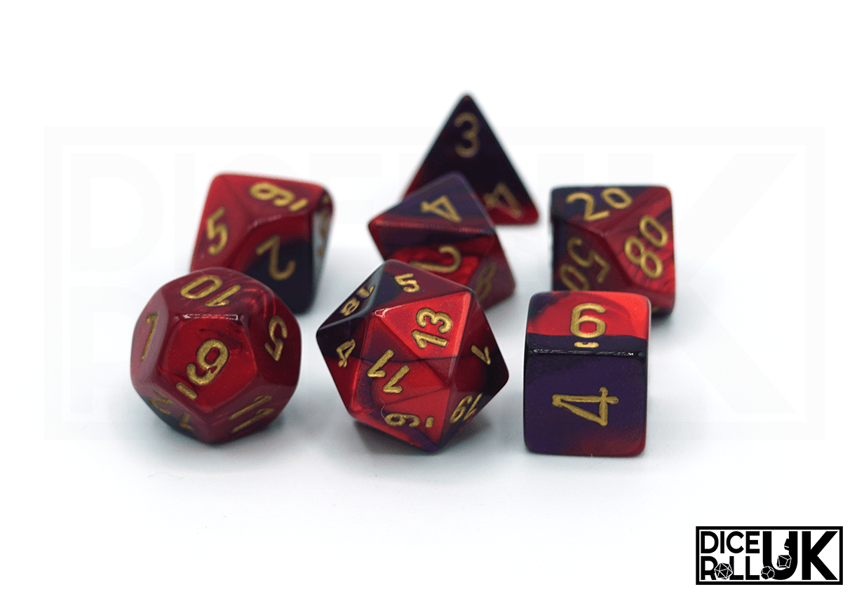 Chessex Gemini | Purple-Red & Gold Chessex Gemini | Purple-Red & Gold from DiceRoll UK