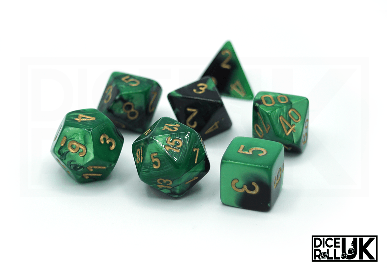 Chessex Gemini | Black & Green Chessex Gemini | Black & Green from DiceRoll UK