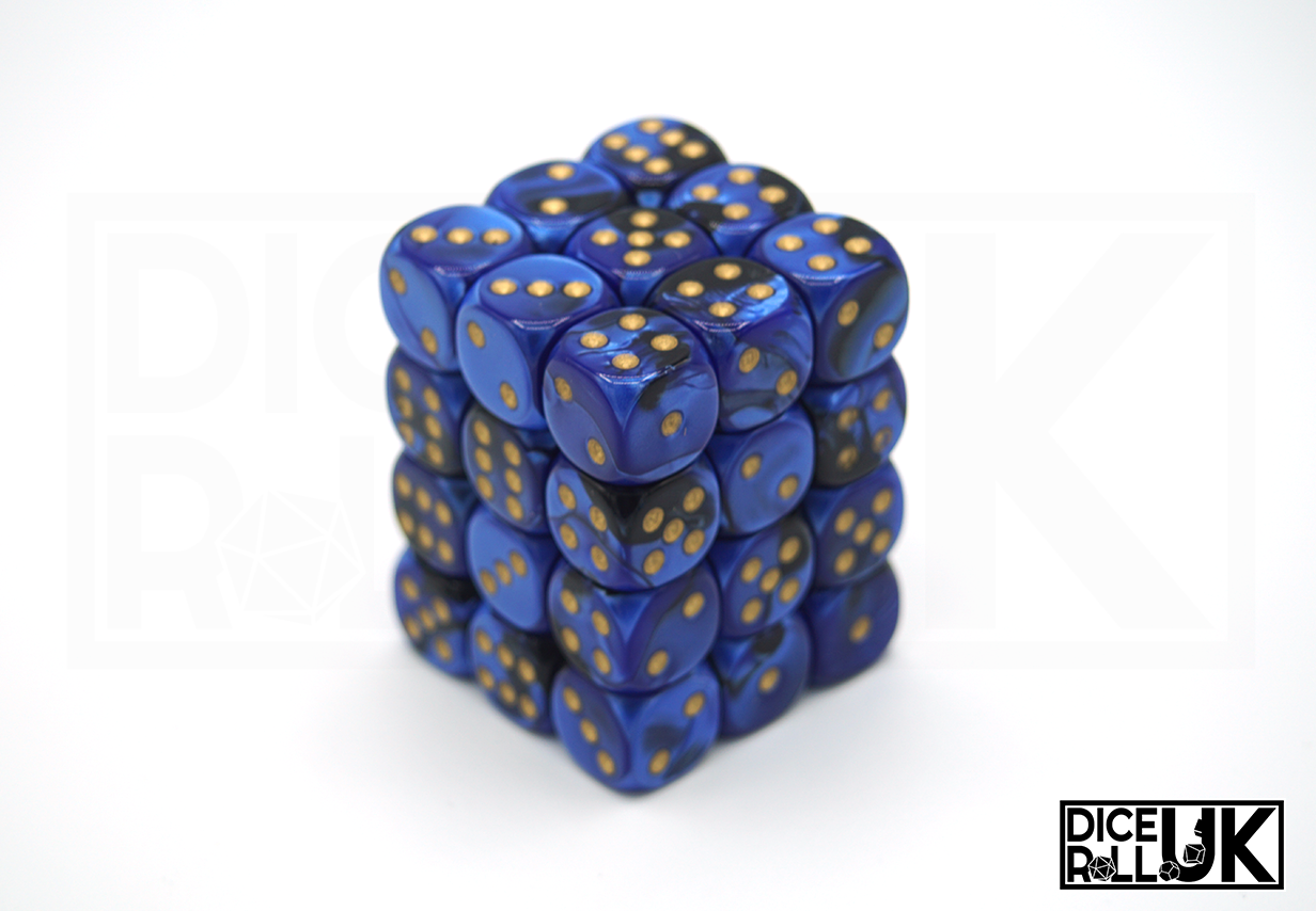 Chessex Gemini | 36x12mm D6 | Black & Blue Chessex Gemini | 36x12mm D6 | Black & Blue from DiceRoll UK