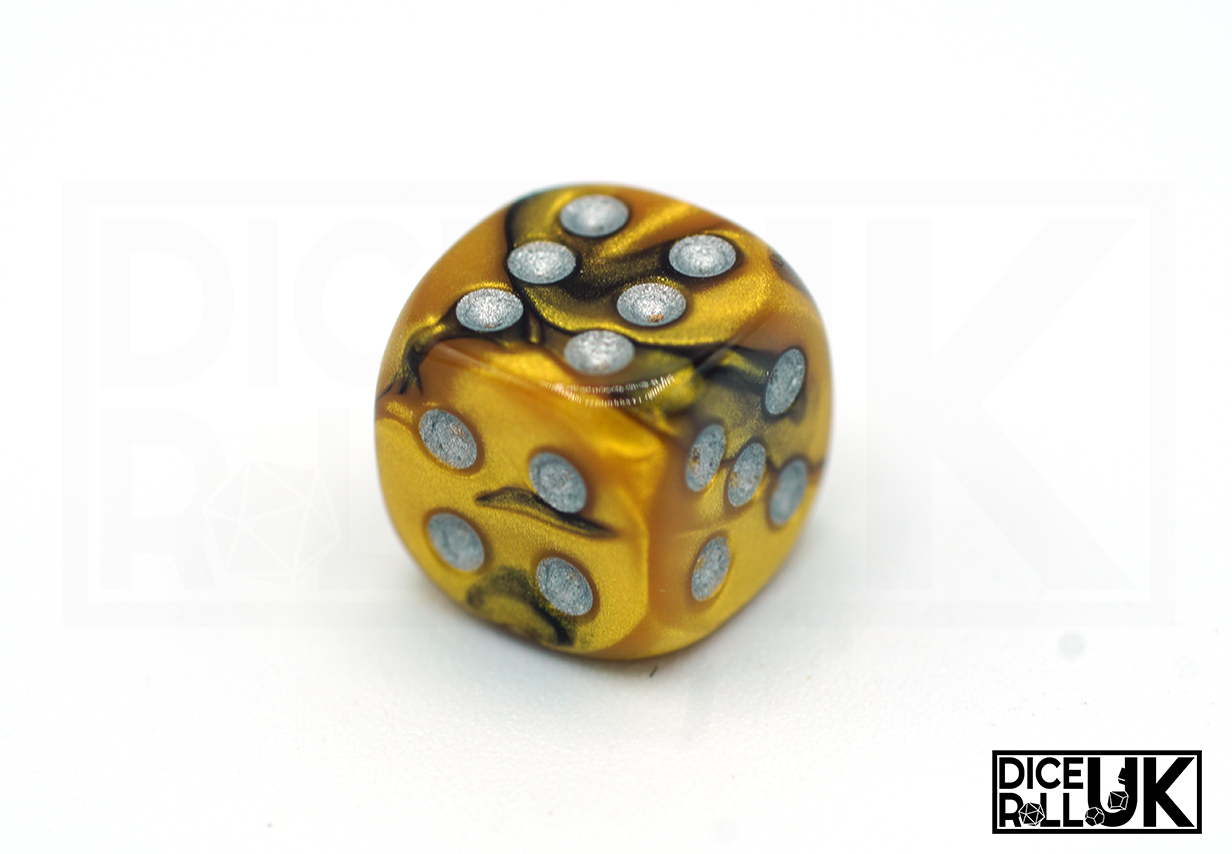 Chessex Gemini | 36x12mm D6 | Gold & Black Chessex Gemini | 36x12mm D6 | Gold & Black from DiceRoll UK