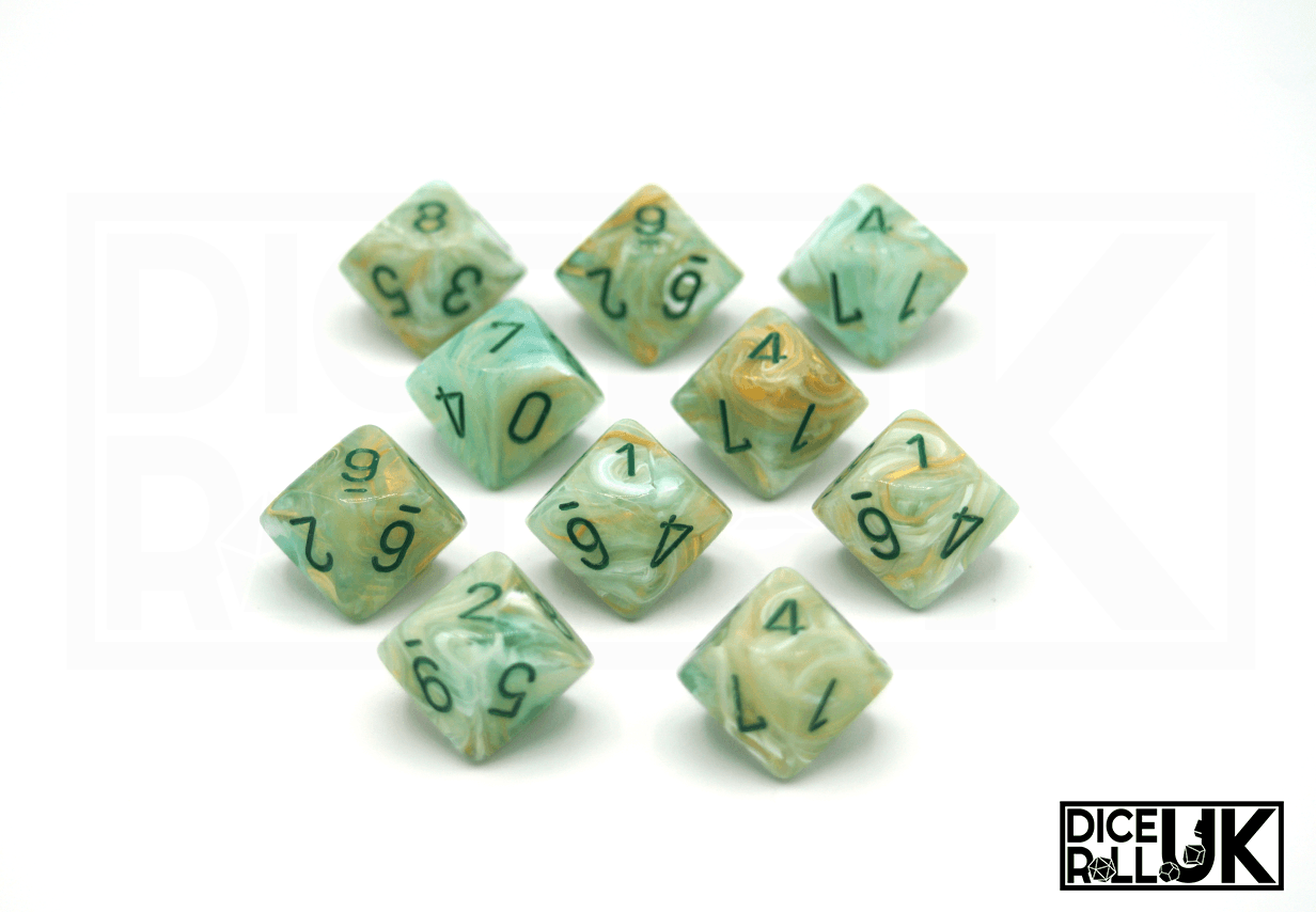 Chessex Marble | 10d10 | Green Chessex Marble | 10d10 | Green from DiceRoll UK