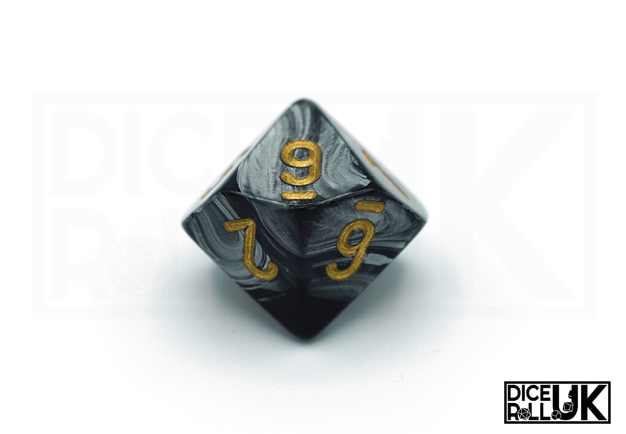 Chessex Lustrous | 10d10 | Black & Gold Chessex Lustrous | 10d10 | Black & Gold from DiceRoll UK