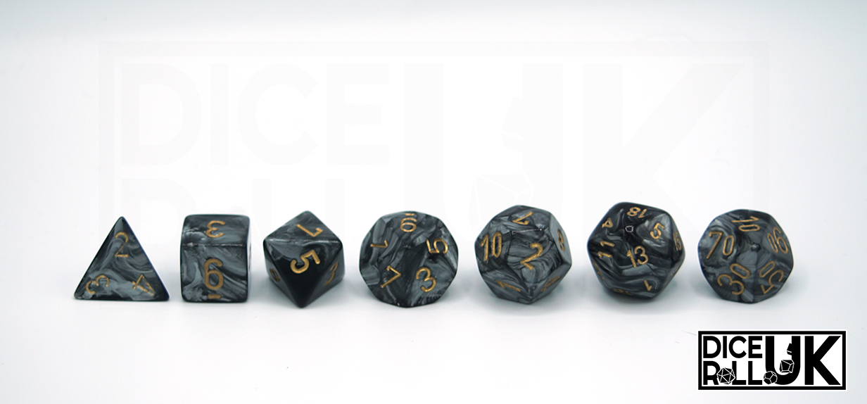 Chessex Lustrous | Black & Gold Chessex Lustrous | Black & Gold from DiceRoll UK