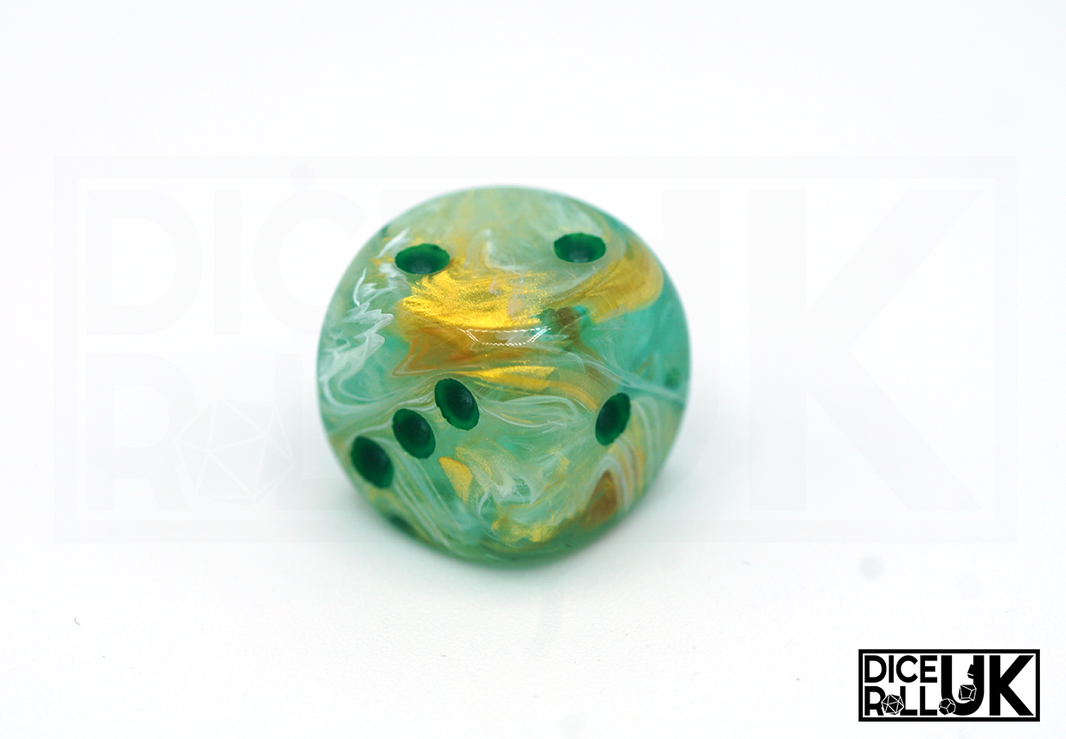 Chessex Marble | 12x16mm D6 | Green Chessex Marble | 12x16mm D6 | Green from DiceRoll UK