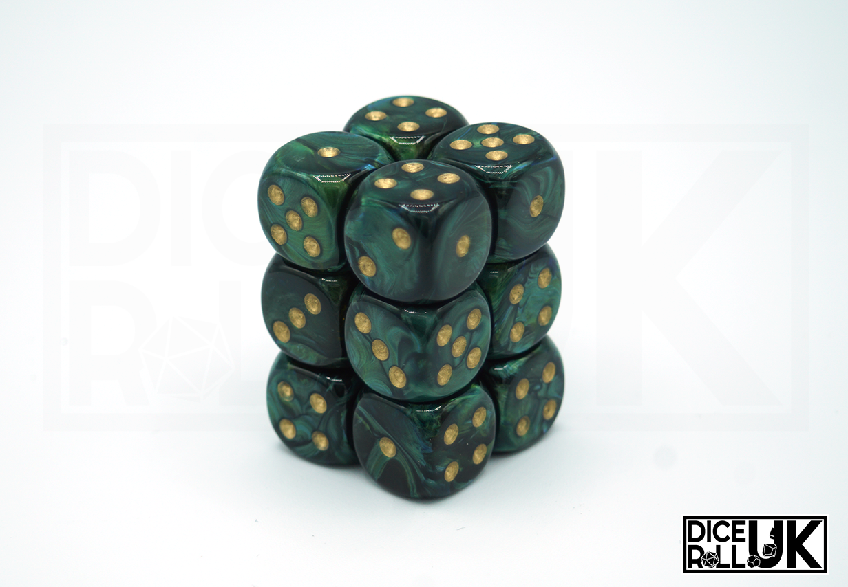 Chessex Scarab | 12x16mm D6 | Jade Green Chessex Scarab | 12x16mm D6 | Jade Green from DiceRoll UK