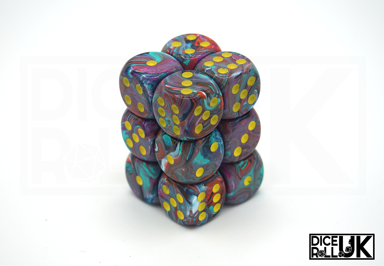 Chessex Festive Mosaic Dice Block 12 x 16mm Number 27650 