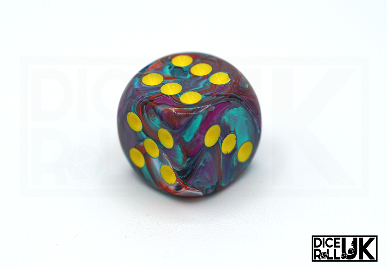 Chessex Festive Mosaic Dice Block 12 x 16mm Number 27650 Dice Close Up