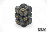 Chessex Lustrous | 12x16mm D6 | Black & Gold Chessex Lustrous | 12x16mm D6 | Black & Gold from DiceRoll UK
