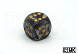 Chessex Lustrous | 12x16mm D6 | Black & Gold Chessex Lustrous | 12x16mm D6 | Black & Gold from DiceRoll UK