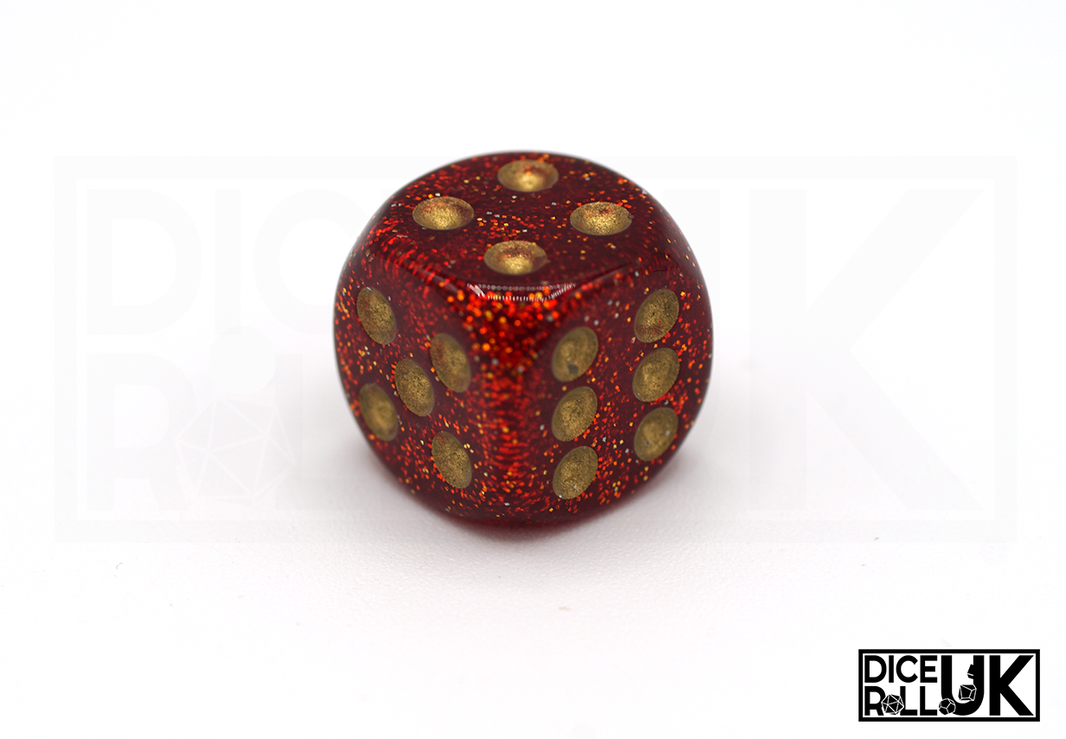 Chessex Glitter | 12x16mm D6 | Ruby Red Chessex Glitter | 12x16mm D6 | Ruby Red from DiceRoll UK