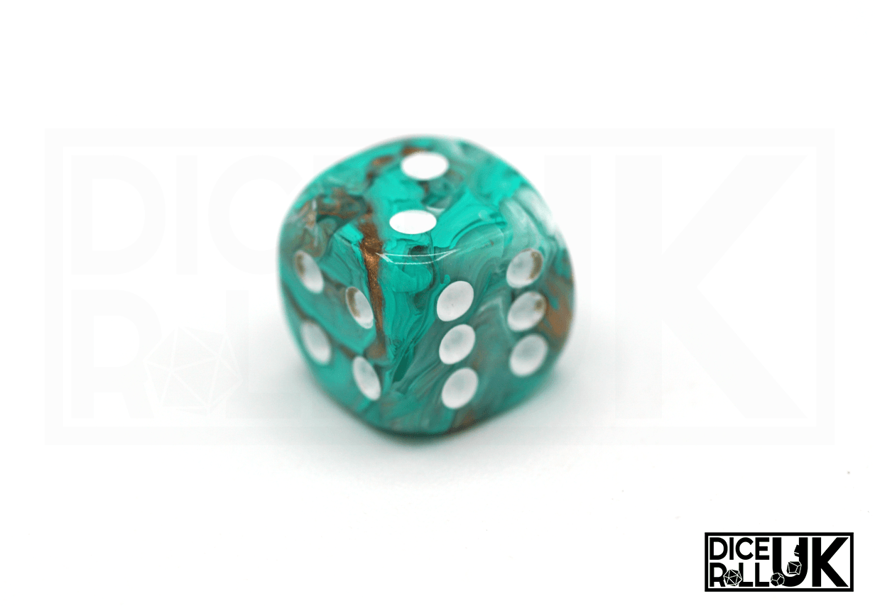 Chessex Marble | 36x12mm D6 | Oxi-Copper Chessex Marble | 36x12mm D6 | Oxi-Copper from DiceRoll UK