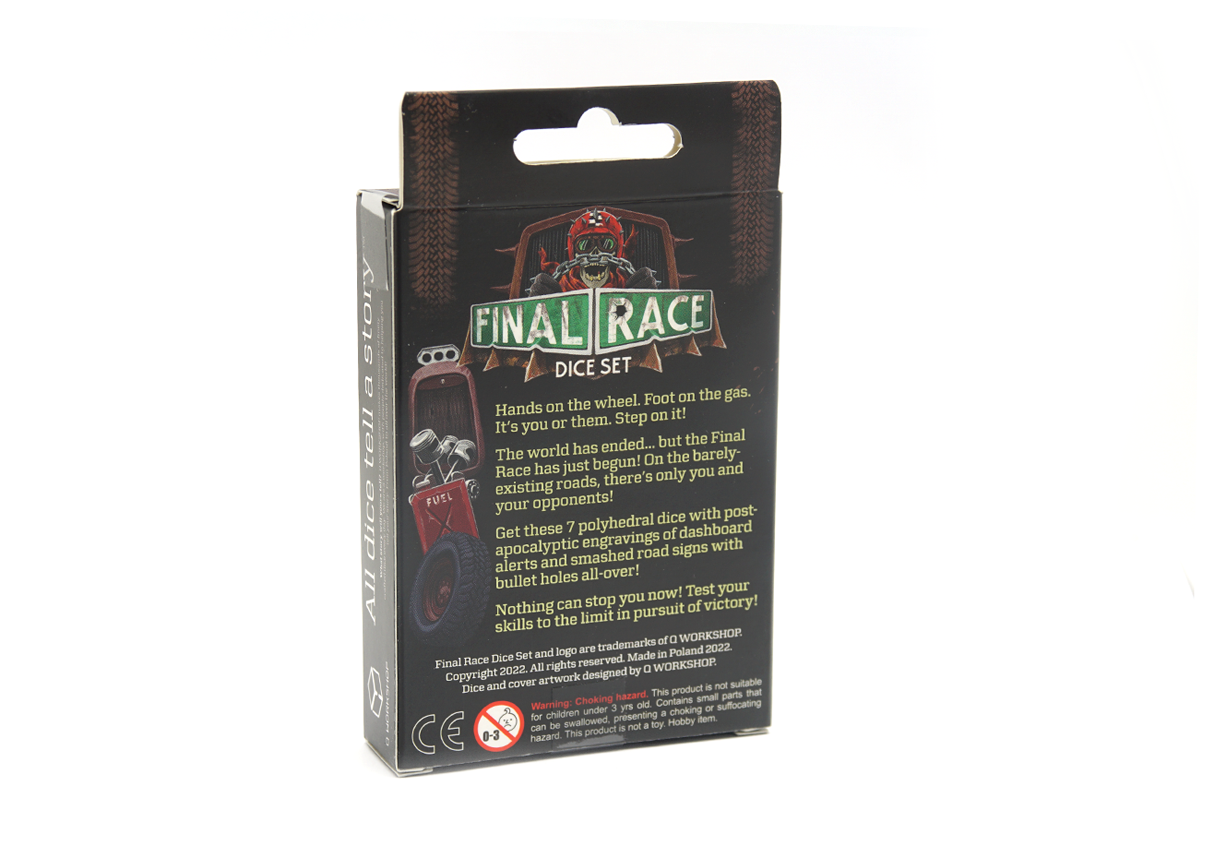 Red And Black Final Race Dice: Engine Roar - Box Rear