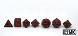 Cyberpunk RPG Dice Set - Black & Red - Lineup