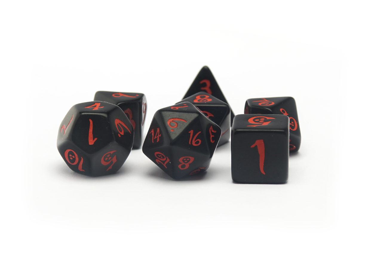 Black & Red Classic RPG Dice Set - Full Set