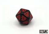 Dragon Dice - Black & Red - D20 Closeup