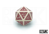 Beige & Red Dwarven Dice - D20 Closeup