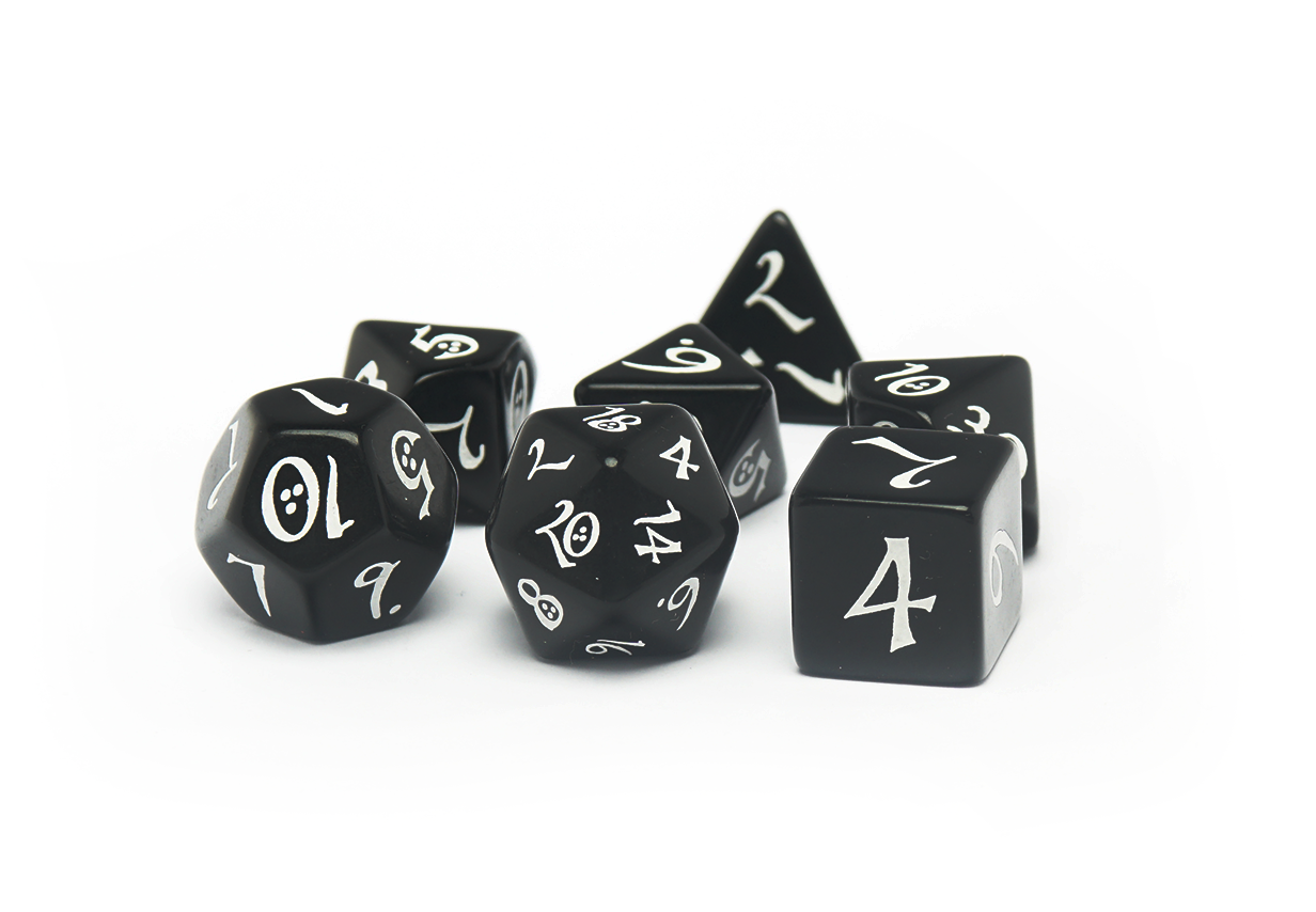 Black White Classic RPG Dice Set Full Set