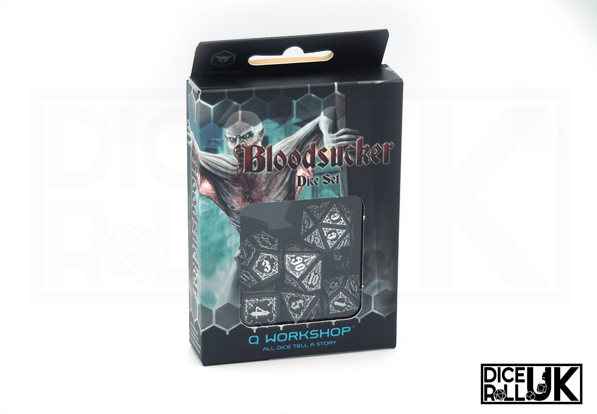 Bloodsucker Dice Set - Black & Silver - Box Front