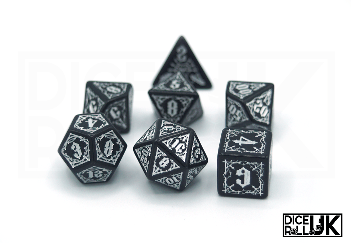 Bloodsucker Dice Set - Black & Silver - Full Set